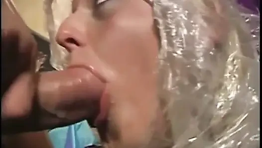 Latex chick gets a hard fuck in her pussy and ass