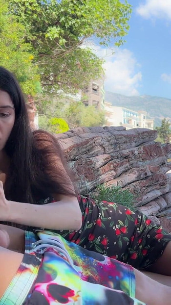 Spectacular moment from "Public Dick Flashing on the Beach - I took his dick in my hand and helped him cum"
