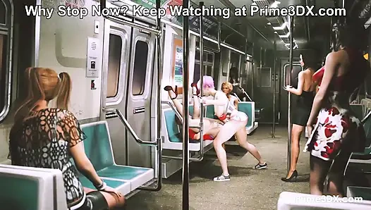 Futa Chick gets Off after a Few Stops! Animation at Prime3DX
