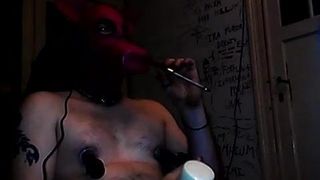 Playing with myself naked with nipples pumps and pigmask
