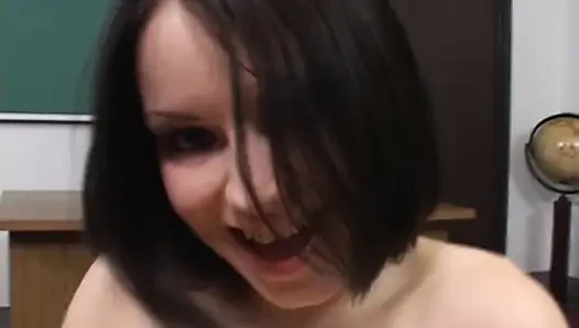 Teen College Girl Handjob and Makes Big Cock Cum on Nice Tits