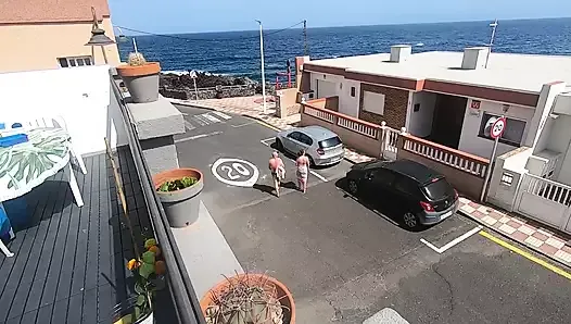 Quick blowjob on our terrace