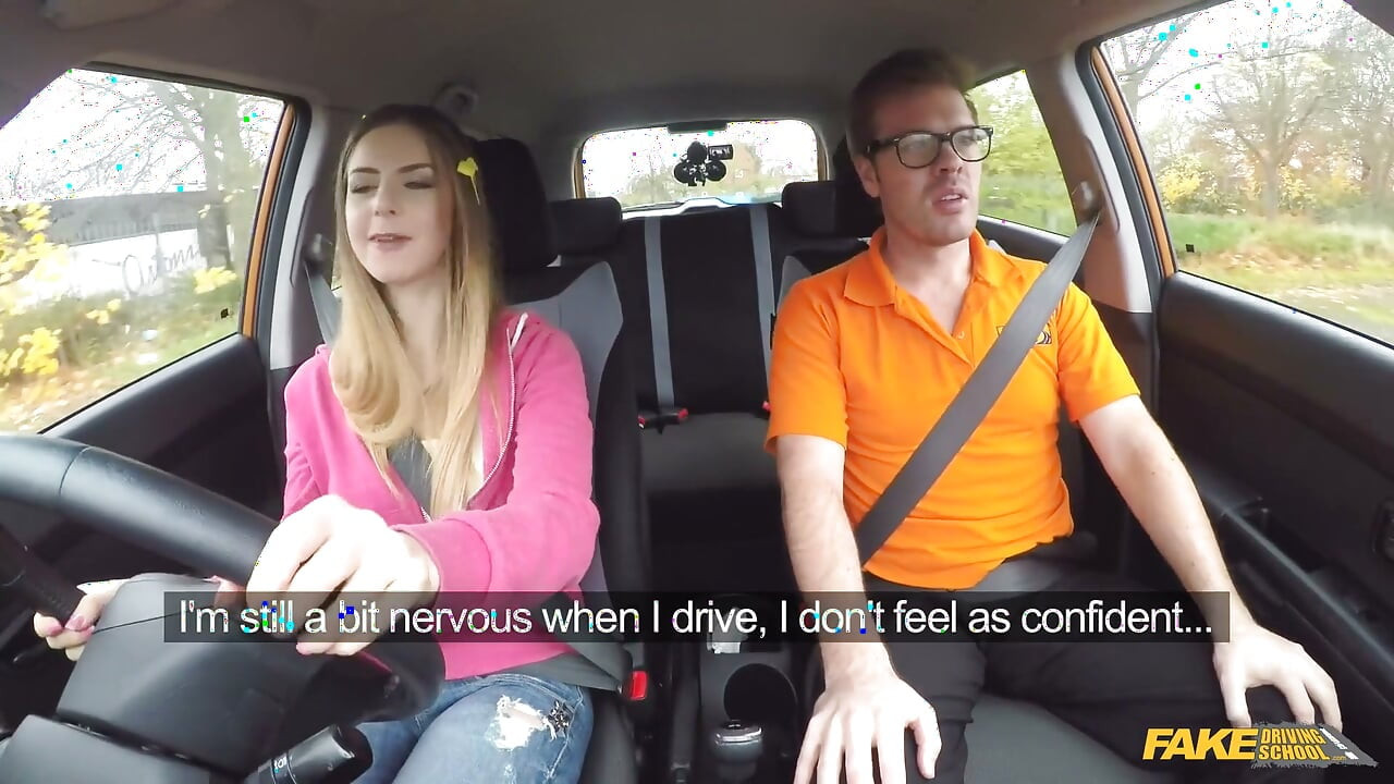 Fake Driving College - Italian Student Stella Cox Seduces Instructor for a Fast Hardcore Driving Pass