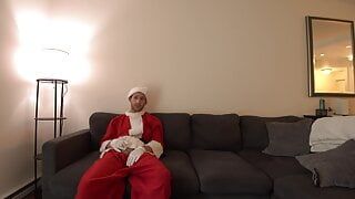 Święty Mikołaj ma ogromny kogut na Boże Narodzenie prezent pov