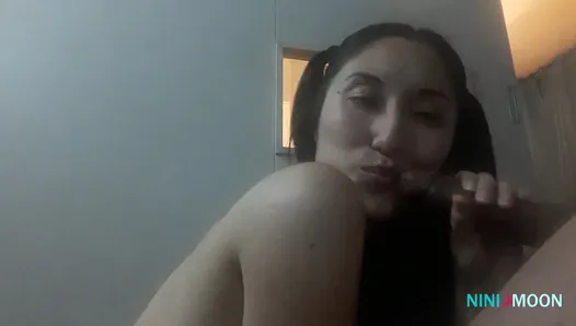 Cute babygirl lets me cum in her face