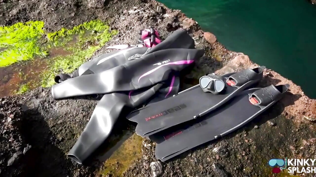 Diving in My Shiny Two-piece Wetsuit