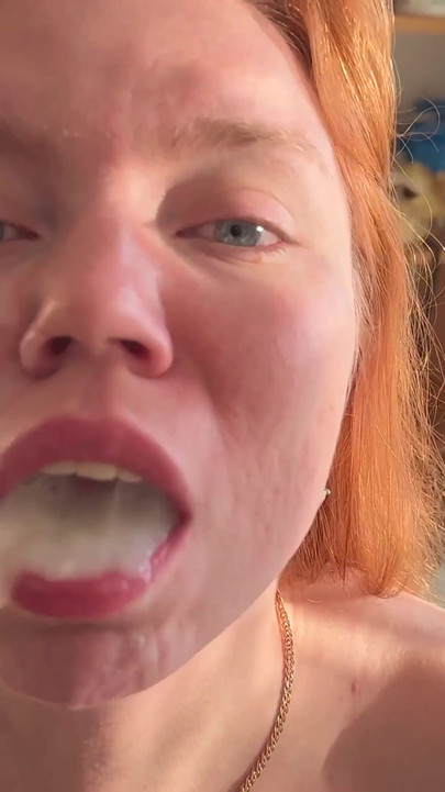 Spectacular moment from "HUGE cumshot in MOUTH! The beauty is confused and shy"