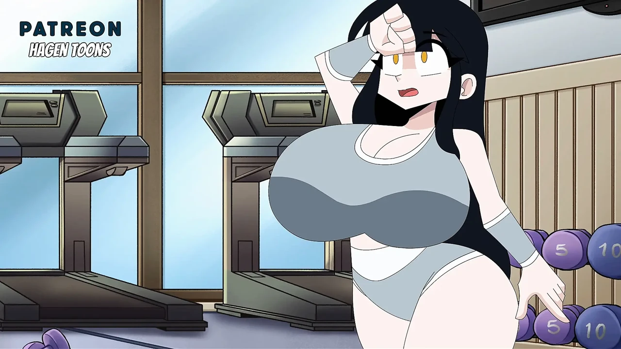 Working out Naked at the Gym - Audrey's Routine - Hagen Toons