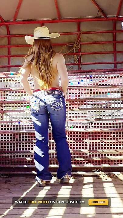 Redhead Cowgirl Slow Strips Teasing You with Naked Body Smelling Panties Tasting Pussy