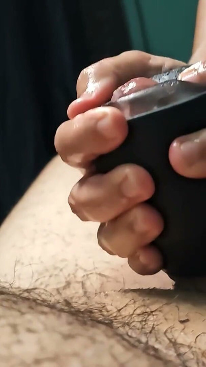 Vibrator toy used to masturbate husbands cock | Clip 1