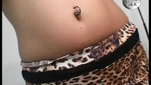 Brunette slut with small tits gets pussy toyed and fingered before blowing cock