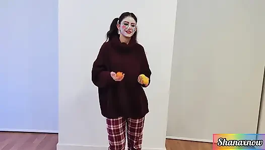 Shana the Sexiest Clown Striptease Masturbating JOI Cum