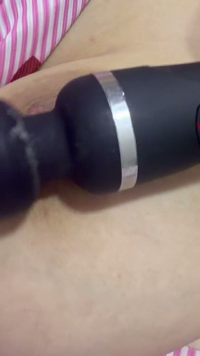 Mom plays with her vibrator and her huge tits | Clip 1