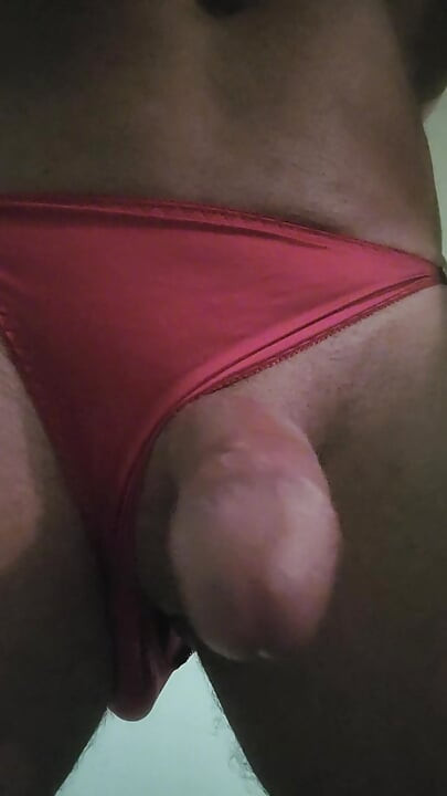 Masterbating in my step sisters red panties.