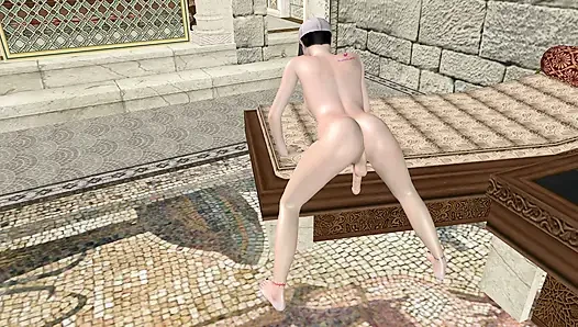 Beautiful Shemale Inserts Cucumber in Ass 3D Cartoon Hentai