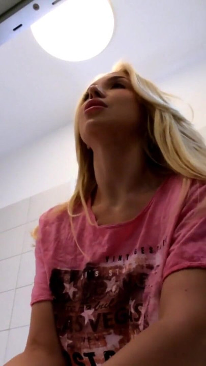 Super hot amazingly beautiful all natural big tits big ass blonde touches her pussy and panties under her skirt in the… | Clip 2