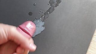 Squirt and blow up that huge load on my girlfriend's desk while she's away