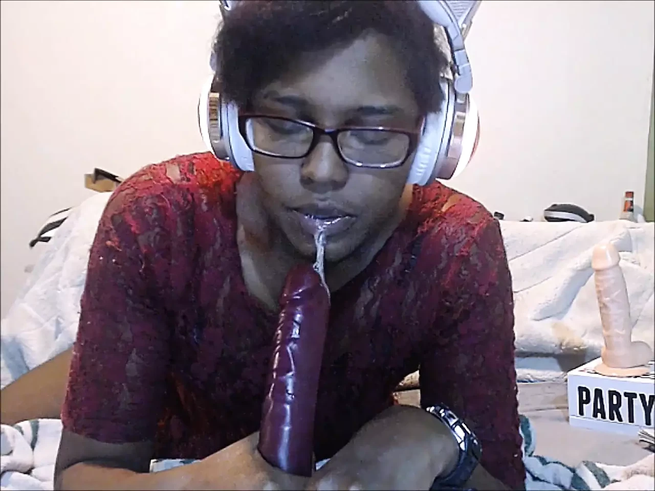 HD Ebony Neko Sloppy Blow