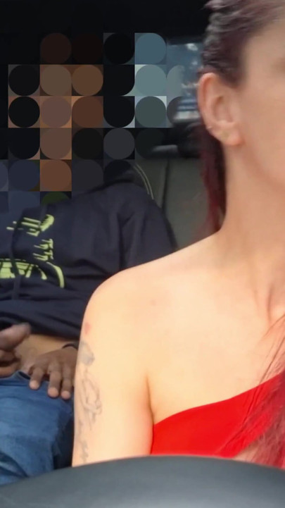 App driver girl caught passenger with hard cock in the back seat! | Clip 1