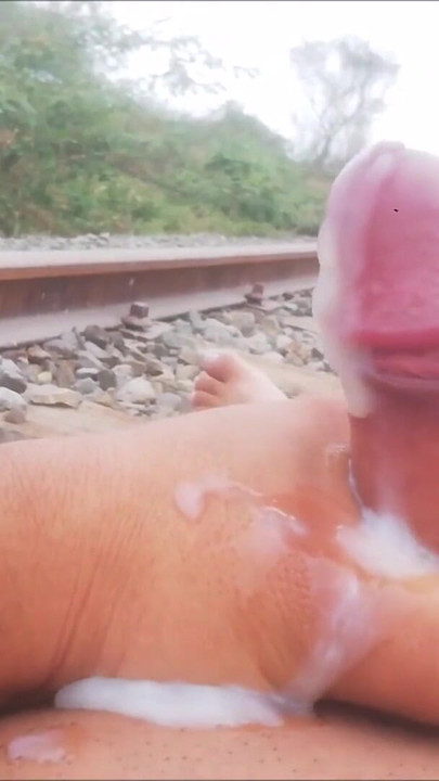 Captivating moment from "Mi Verga Eruccionando Full Semen en las Vias del Tren"