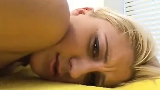 Black masseur pulls his big black cock and the blonde whore starts to suck