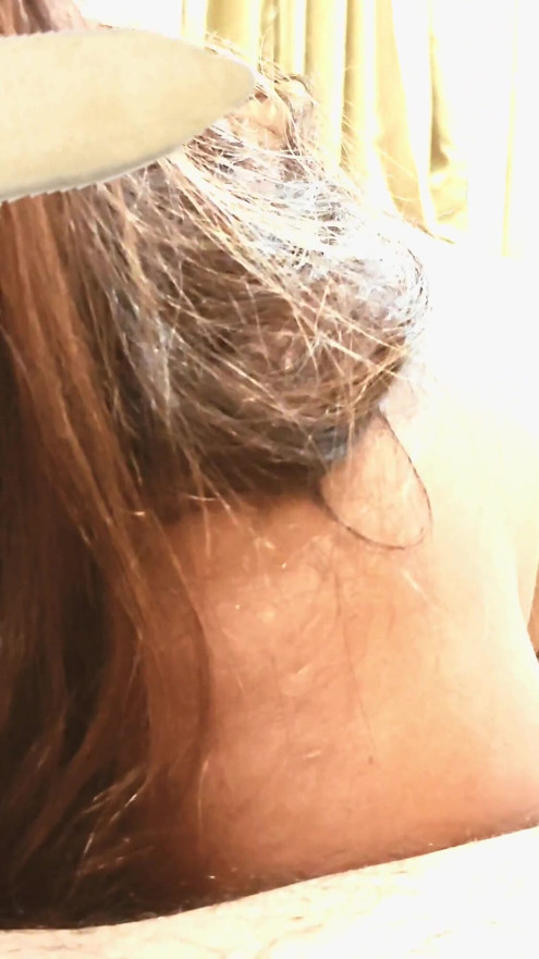 Olivia, esclave bhabhi indienne aux cheveux longs, pipe, gorge profonde, facefuck, éjaculation avec éjaculation sur la bouche et éjaculation faciale brutale | Clip 1