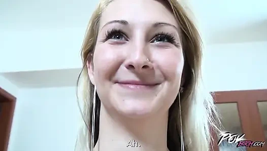 Cool blowjob & raw fuck with a shy blonde