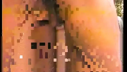 Dwarf girl in stockings gets hardcore fuck session by the pool