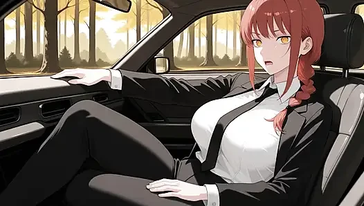 Makima Fucks in the Car on Her Way to Work! Chainsaw Man Uncensored Hentai Ai-generated