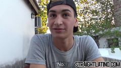 Latino twink fucked bareback doggystyle gets jizz in mouth