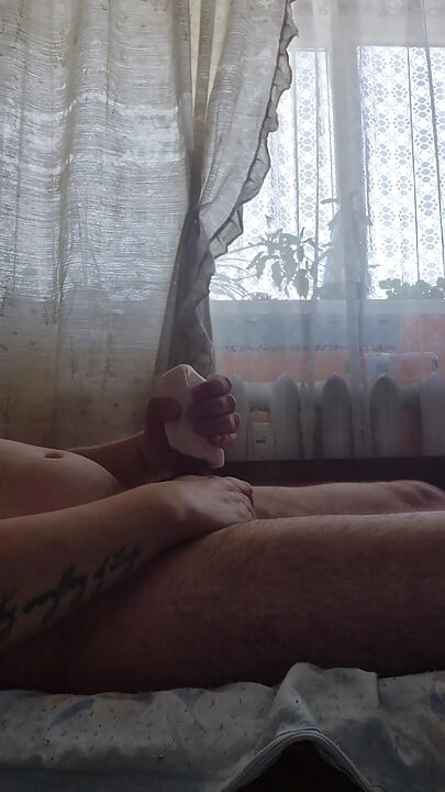 Thick, meaty Bulgarian dick shoots out a fountain of sperm.