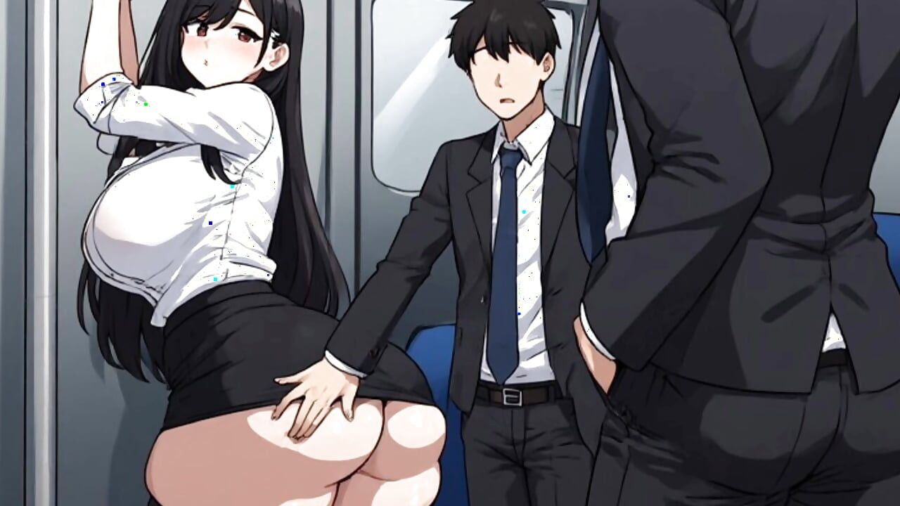 Fată anime care seduce un bărbat cu trenul