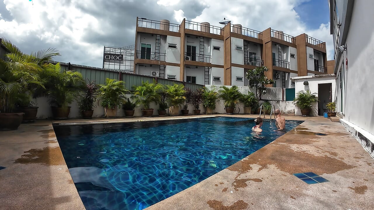 watch us playing in our swimming pool