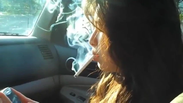 woman smoking in car 2