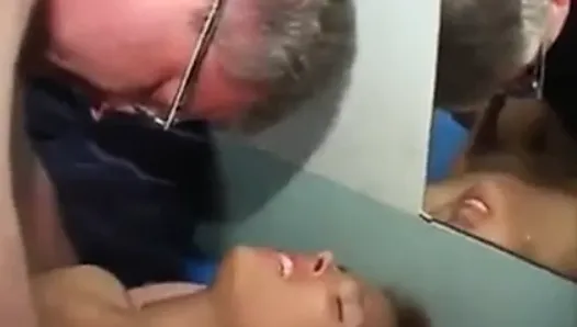 old guy fucking young girl at a swingerparty