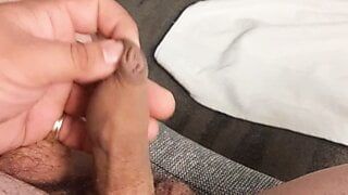 Rubbing my small Mexican dick