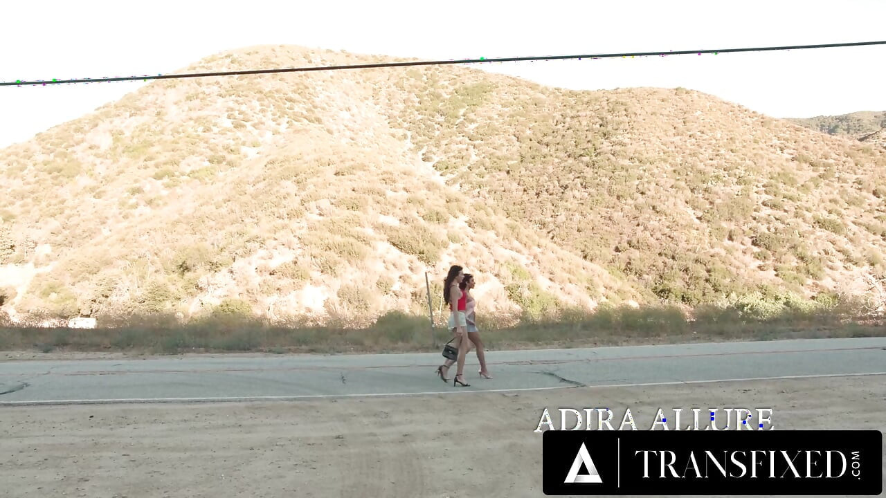 TRANSFIXED - Adira Allure Picks Up Hitchhikers Hot Trans Babe For DP Threesome Ride