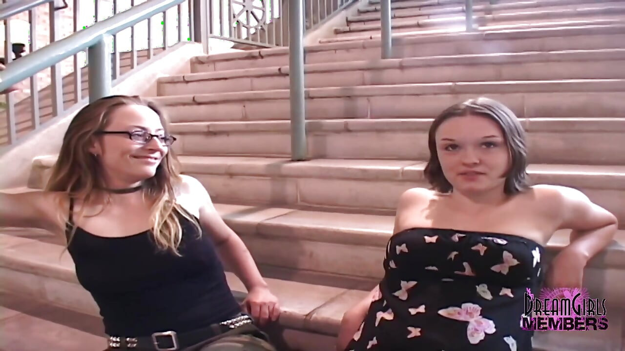 Kari and Rose flash and dance naked