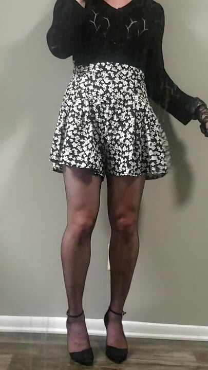 Cute transgirl teasing her caged cock and booty
