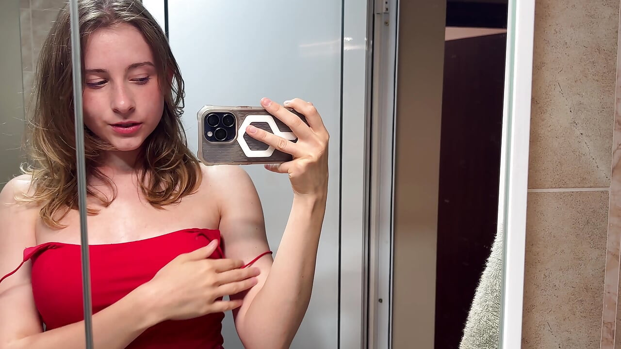 Czerwona sukienka Pixie Shower Show - telefon dokuczać steamy self-love
