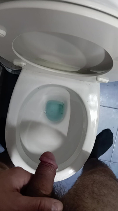 Peeing in the bathroom