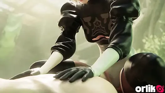 2b Big Ass Anal Cowgirl Fuck After Sloppy Blowjob - Nier Automata 3D Porn