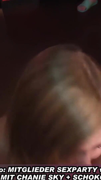 Memorable moment from "German amateur creampie sex party in a gangbang club"