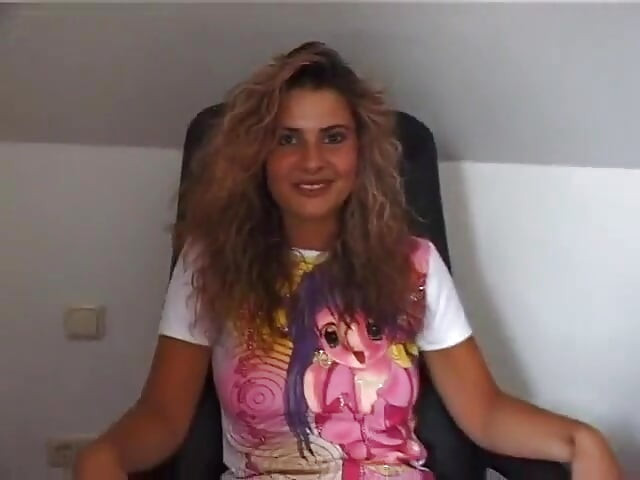 Gorgeous curly haired babe masturbating in solo video
