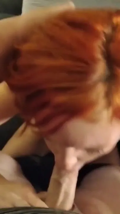 Boyfriend Shoves Dick in Redhead Girlfriends Mouth