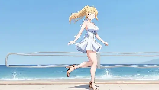 londe bombshell wichs am wasser: brust hüpft und tropft, kitzler reiben