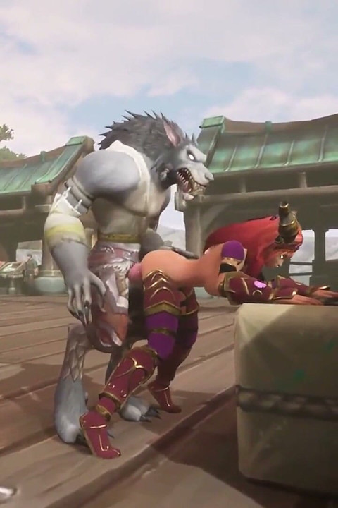 A day at the Harbor with redhead elf and werewolf : Warcraft parody