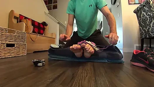 Hot Personal Trainer Tied & Mercilessly Tickled On Her Sweaty Armpits, Tummy, Hard Nipples & Bare Soles NON-STOP!