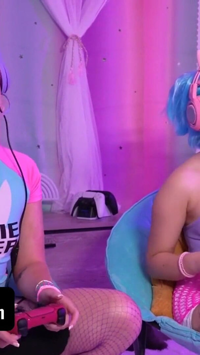 Gamer Girls Leana Lovings & Krissy Knight Get Their Juicy Pussies Fucked While Playing - TeamSkeet | Clip 1