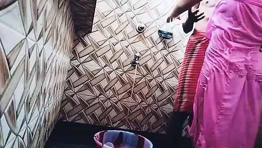 I spied on my Hot Bhabi in the shower and unexpectedly got sex
